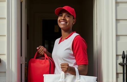 Delivery driver with garment bags