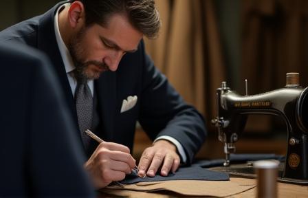 Experienced tailor at work